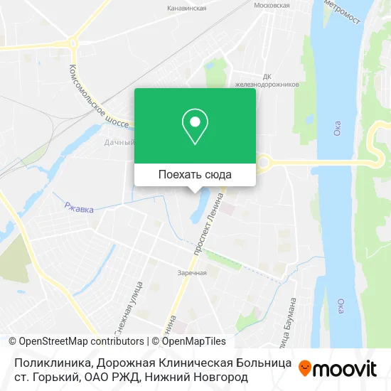 Карта Поликлиника, Дорожная Клиническая  Больница ст. Горький, ОАО РЖД
