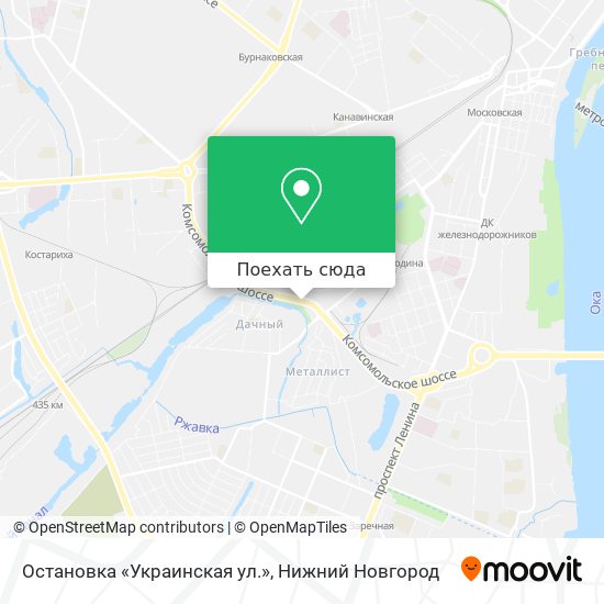 Карта Остановка «Украинская ул.»