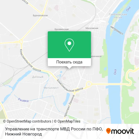 Карта Управление на транспорте МВД России по ПФО