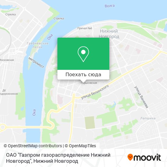 Карта ОАО "Газпром газораспределение Нижний Новгород"