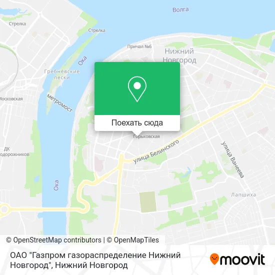 Карта ОАО "Газпром газораспределение Нижний Новгород"