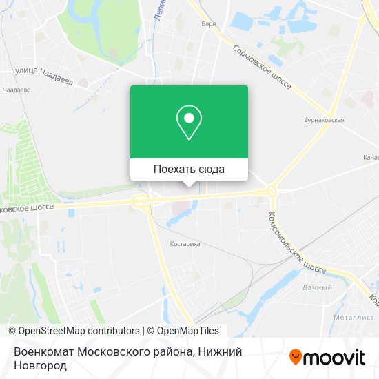Карта Военкомат Московского района