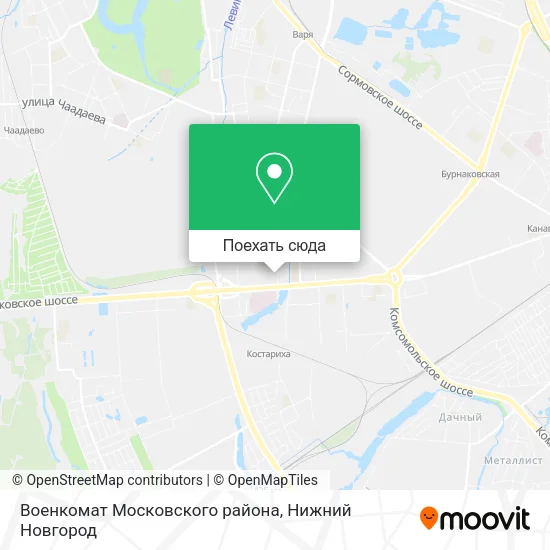 Карта Военкомат Московского района