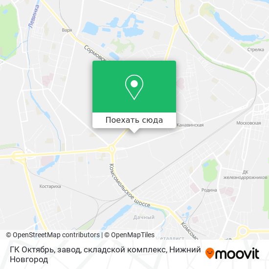 Карта ГК Октябрь, завод, складской комплекс