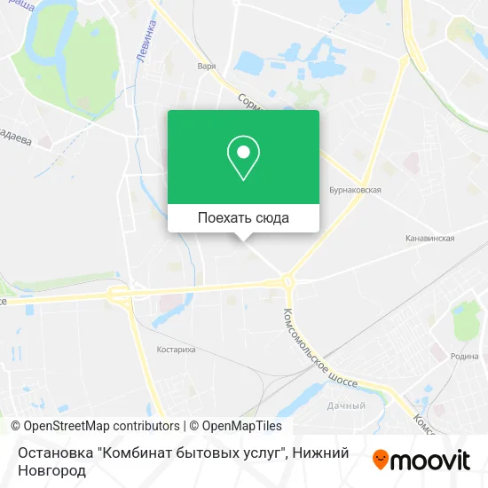 Карта Остановка "Комбинат бытовых услуг"