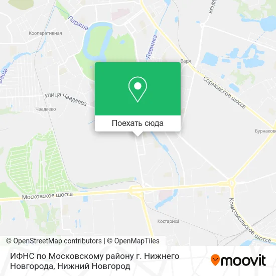 Карта ИФНС по Московскому району г. Нижнего Новгорода