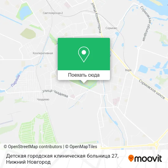 Карта Детская городская клиническая больница 27