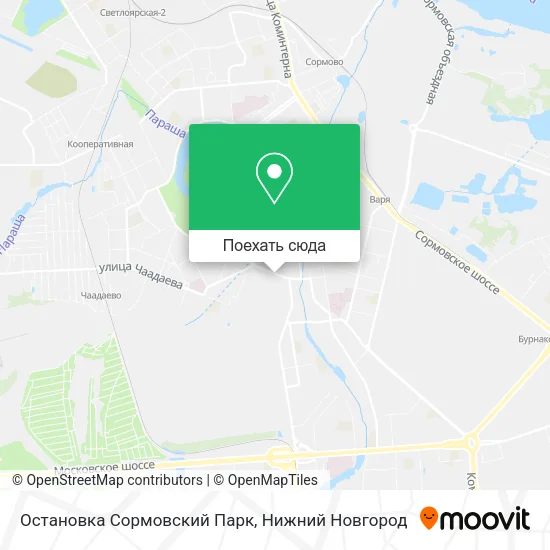 Карта Остановка Сормовский Парк