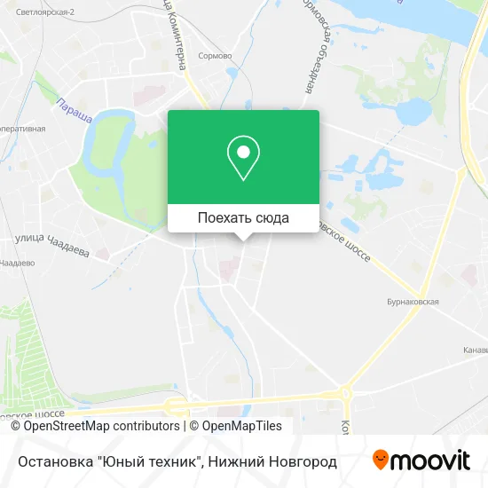 Карта Остановка "Юный техник"