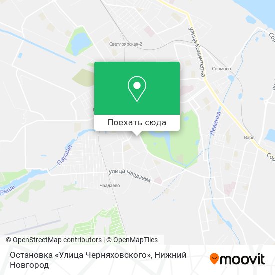 Карта Остановка «Улица Черняховского»