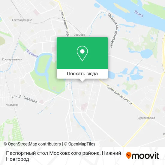 Карта Паспортный стол Московского района
