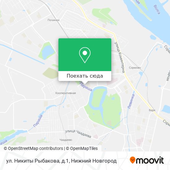 Карта ул. Никиты Рыбакова, д.1