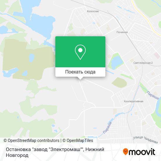 Карта Остановка "завод "Электромаш""