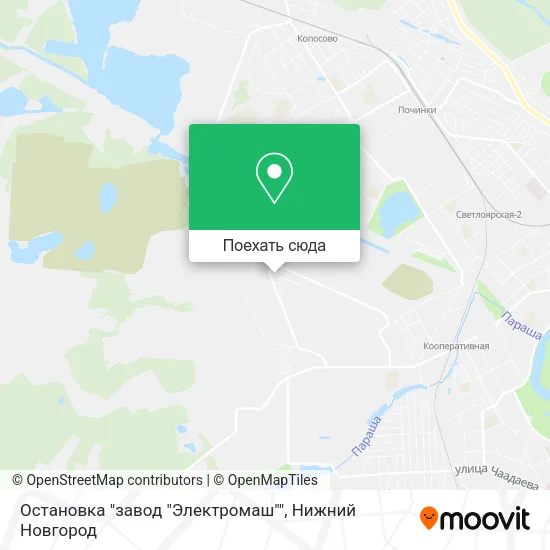 Карта Остановка "завод "Электромаш""