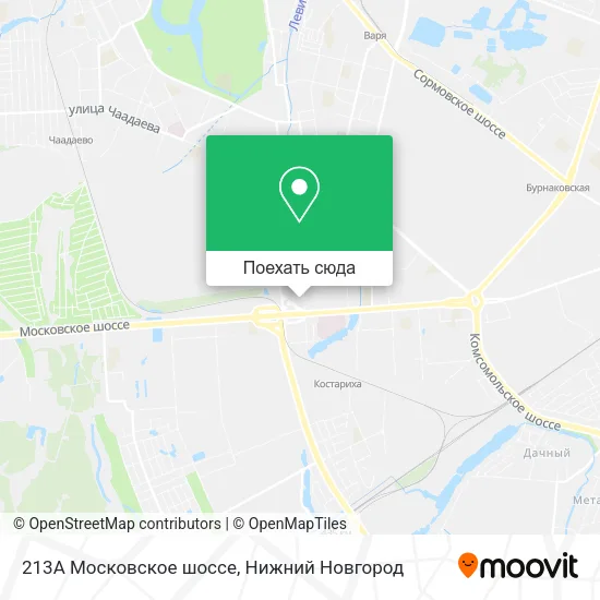 Карта 213А Московское шоссе