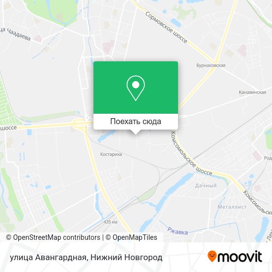 Карта улица Авангардная