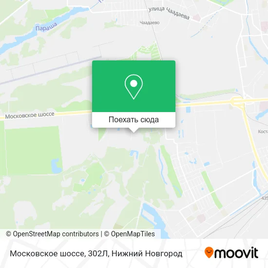 Карта Московское шоссе, 302Л