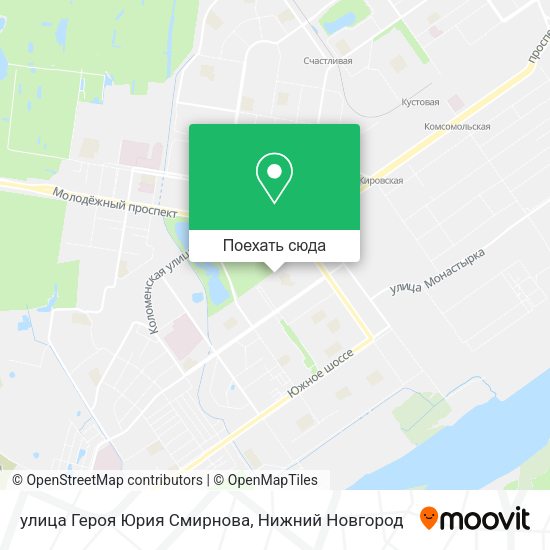 Карта улица Героя Юрия Смирнова