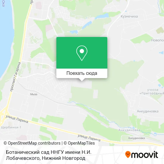 Карта Ботанический сад ННГУ имени Н.И. Лобачевского