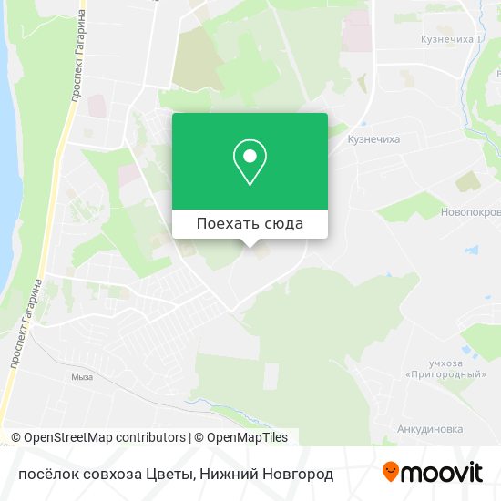 Карта посёлок совхоза Цветы