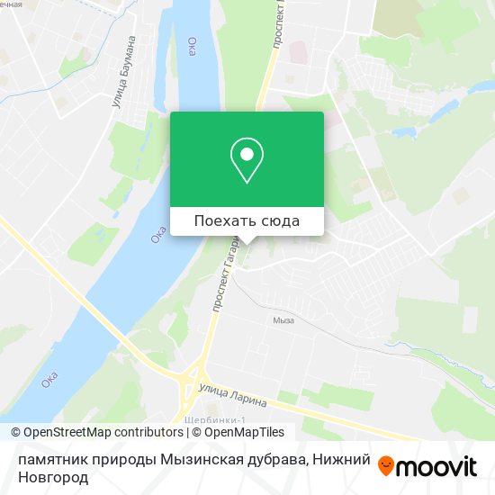 Карта памятник природы Мызинская дубрава