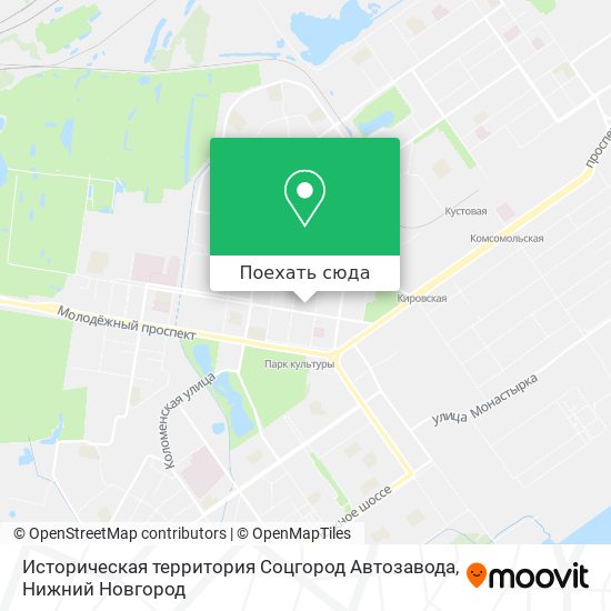 Карта Историческая территория Соцгород Автозавода