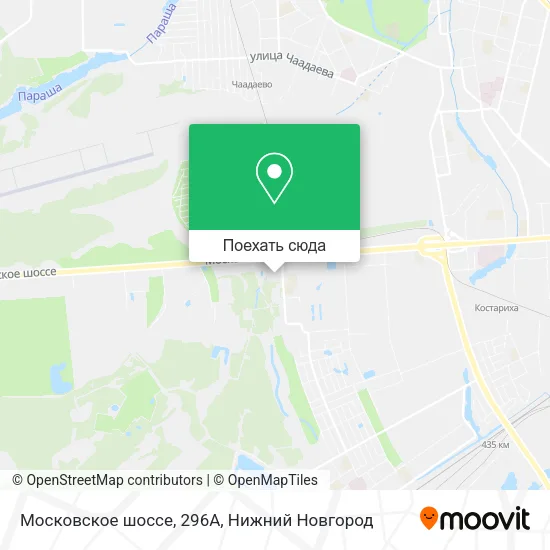 Карта Московское шоссе, 296А