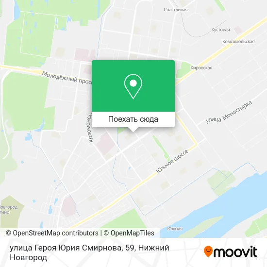 Карта улица Героя Юрия Смирнова, 59