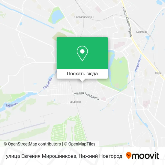 Карта улица Евгения Мирошникова