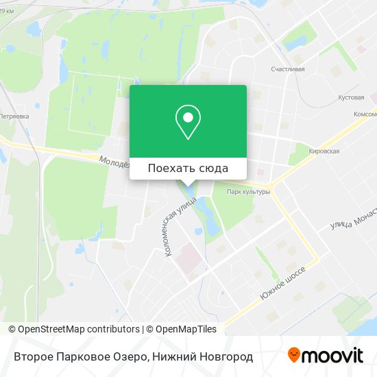 Карта Второе Парковое Озеро