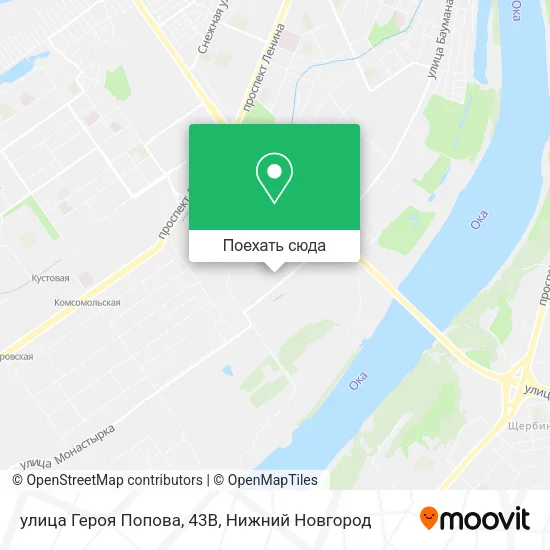 Карта улица Героя Попова, 43В