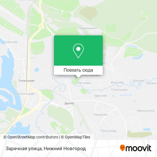 Карта Заречная улица