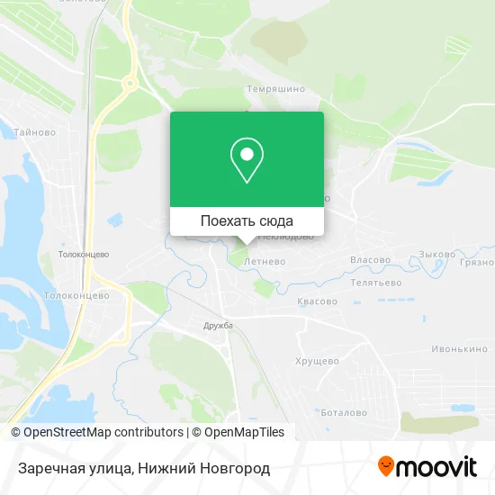 Карта Заречная улица