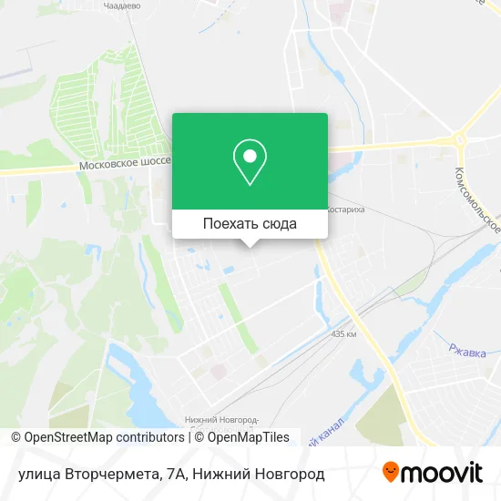 Карта улица Вторчермета, 7А