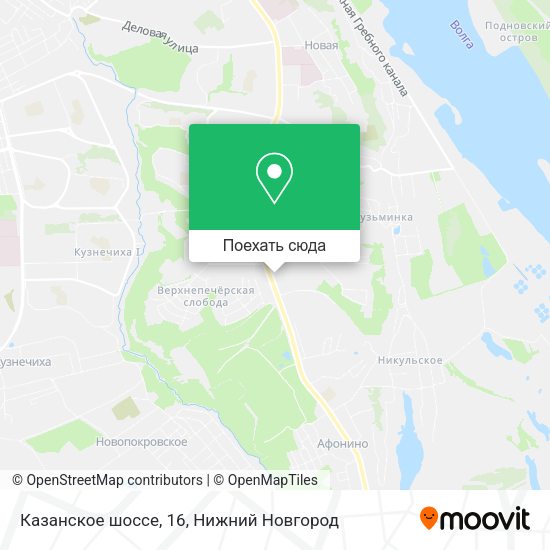 Карта Казанское шоссе, 16