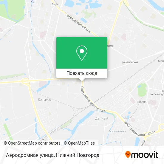 Карта Аэродромная улица