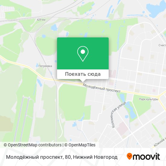 Карта Молодёжный проспект, 80
