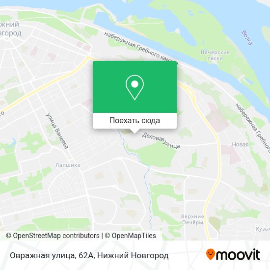 Карта Овражная улица, 62А