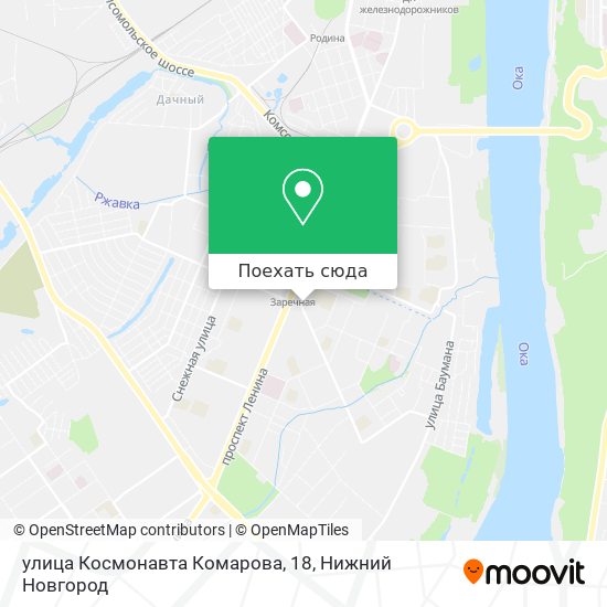 Карта улица Космонавта Комарова, 18