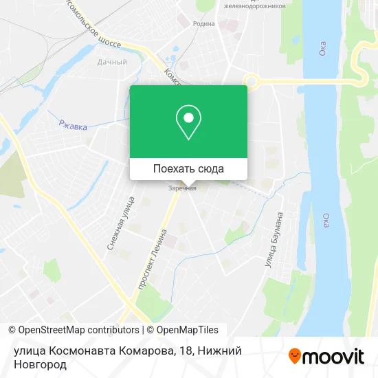 Карта улица Космонавта Комарова, 18