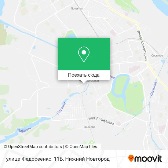 Карта улица Федосеенко, 11Б