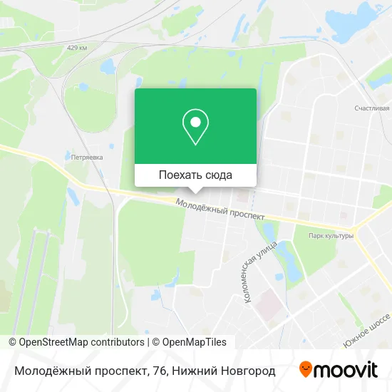 Карта Молодёжный проспект, 76