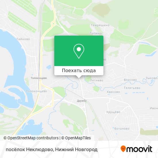 Карта посёлок Неклюдово