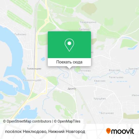 Карта посёлок Неклюдово