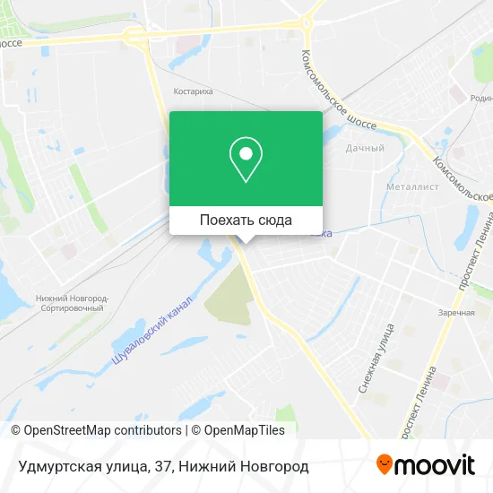 Карта Удмуртская улица, 37