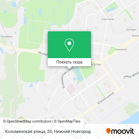 Карта Коломенская улица, 20