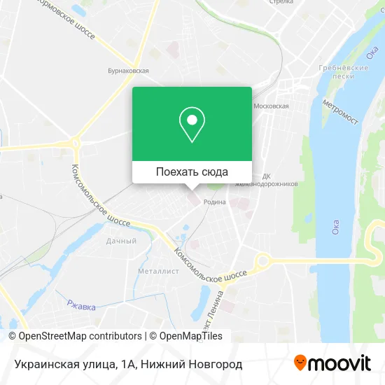 Карта Украинская улица, 1А