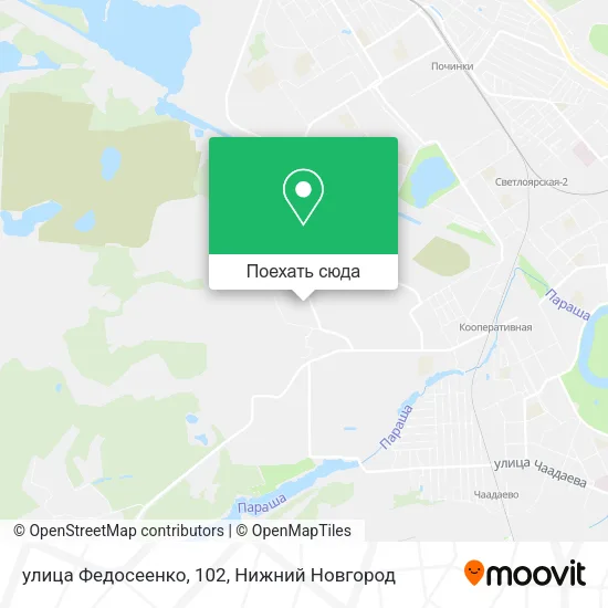 Карта улица Федосеенко, 102