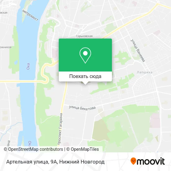 Карта Артельная улица, 9А