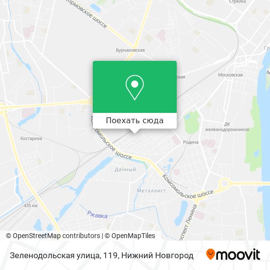 Карта Зеленодольская улица, 119